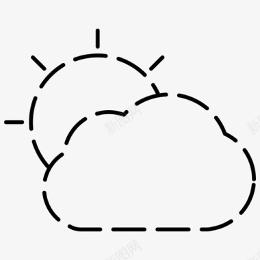 天气云太阳图标图标