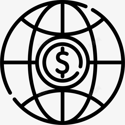 世界范围内货币73直线图标svg_新图网 https://ixintu.com 世界 世界范围 直线 范围内 货币