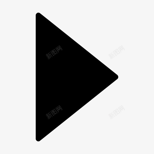 三角形几何体播放按钮图标svg_新图网 https://ixintu.com 三角形 几何体 右 开始 形状 播放按钮