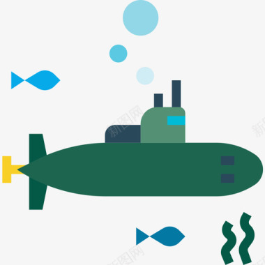 潜艇运输2扁平图标图标