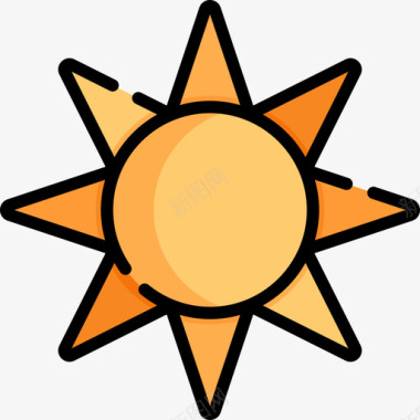 太阳57春天线性颜色图标图标