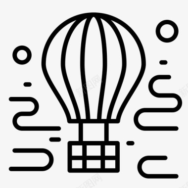 航空空投气球图标图标
