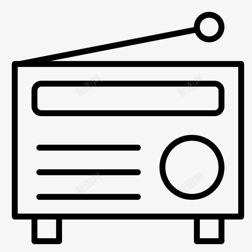 收音机音频调频图标svg_新图网 https://ixintu.com 大纲 媒体 常规 收音机 设备 调频 音频