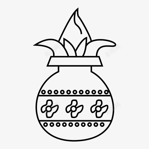 乌加迪节庆典椰子节图标svg_新图网 https://ixintu.com 加迪 印度 庆典 椰子 涂鸦