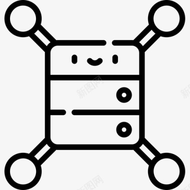 数据库智慧城市9线性图标图标