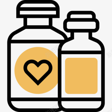 水瓶慈善元素5黄影图标图标
