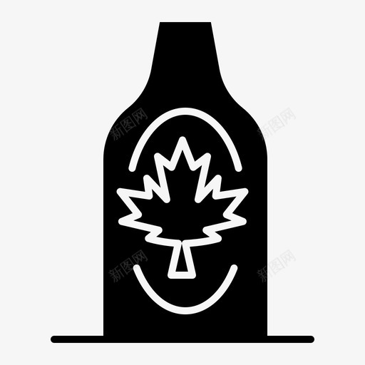 瓶子秋天加拿大图标svg_新图网 https://ixintu.com 加拿大 叶子 实心 枫木 瓶子 秋天 雕文