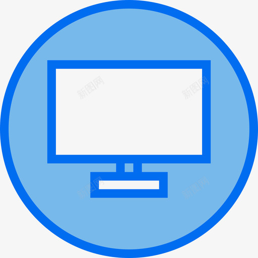 监视器接口按钮6蓝色图标svg_新图网 https://ixintu.com 按钮 接口 监视器 蓝色