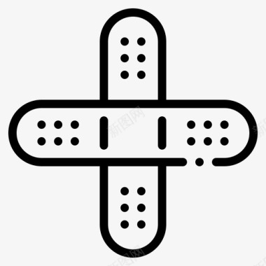 石膏绷带十字架图标图标