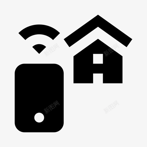 智能家居房屋遥控器图标svg_新图网 https://ixintu.com wi-fi 固态 房屋 手机 智能 智能家居 设备 遥控器