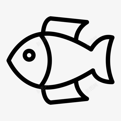 鱼自然河流图标svg_新图网 https://ixintu.com 水 河流 海鲜 生态线雕文图标 自然 鱼