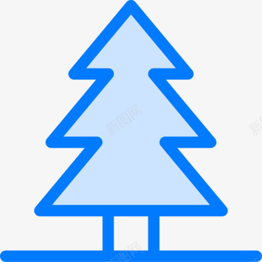 松树滑雪板2蓝色图标图标