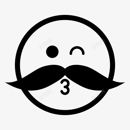 比如性格表情图标svg_新图网 https://ixintu.com 性格 情感 比如 胡子 胡子先生表情 表情 贴纸