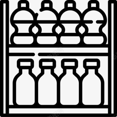 瓶子超市44线性图标图标