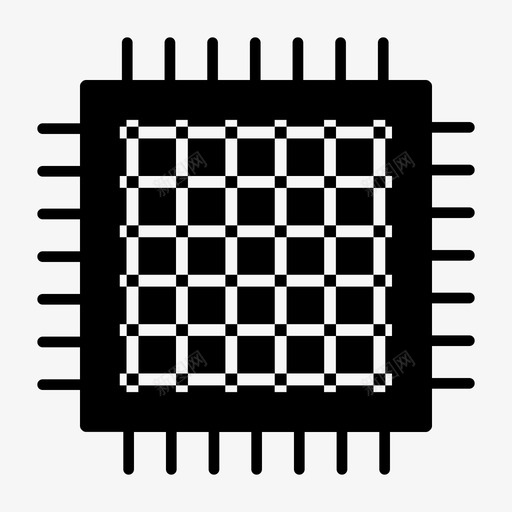 芯片硬件微芯片图标svg_新图网 https://ixintu.com 处理器 硬件 芯片 购物