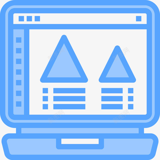 三角形笔记本电脑浏览器5蓝色图标svg_新图网 https://ixintu.com 三角形 笔记本电脑浏览器5 蓝色