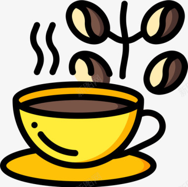 咖啡南美洲4线性颜色图标图标