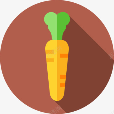 胡萝卜水果和蔬菜37扁平图标图标