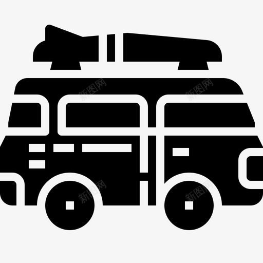 货车露营车运输图标svg_新图网 https://ixintu.com 夏季元素 货车 车辆 运输 露营车