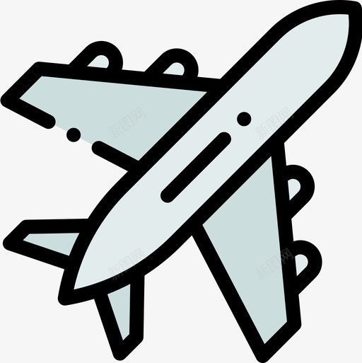 飞机航空33线性颜色图标svg_新图网 https://ixintu.com 线性 航空 颜色 飞机