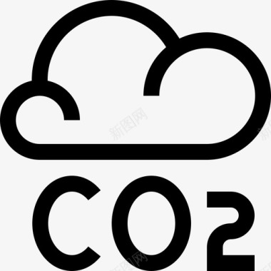 二氧化碳气候变化7线性图标图标