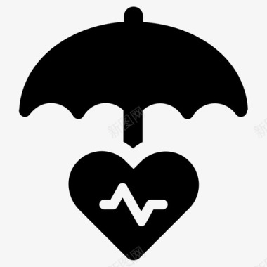健康保险心脏人寿保险图标图标