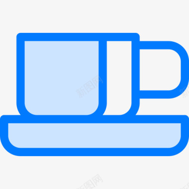咖啡杯巴西4蓝色图标图标