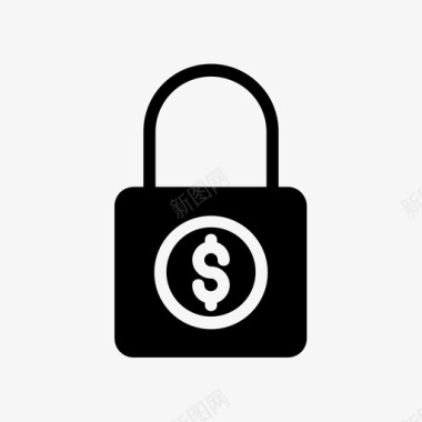 美元锁私人保护图标图标