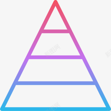 金字塔图表和图表5梯度图标图标