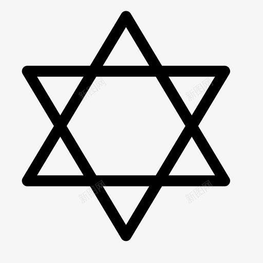 大卫之星光明节希伯来语图标svg_新图网 https://ixintu.com 之星 光明 大卫 希伯 犹太 犹太教 盾牌 节日庆典