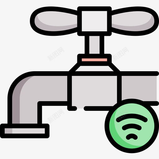 水龙头domotics7线性颜色图标svg_新图网 https://ixintu.com domotics 水龙头 线性 颜色