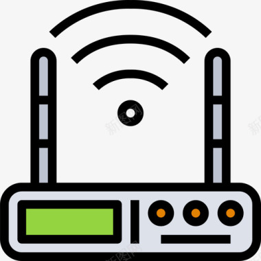 路由器电脑配件3线颜色图标图标