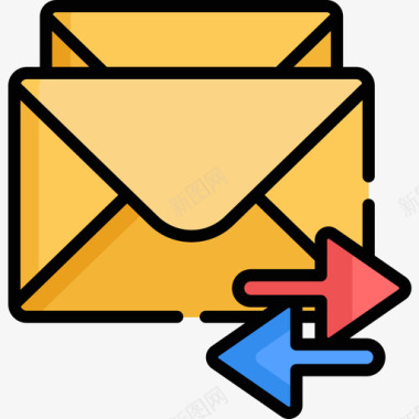 电子邮件通讯124线颜色图标图标