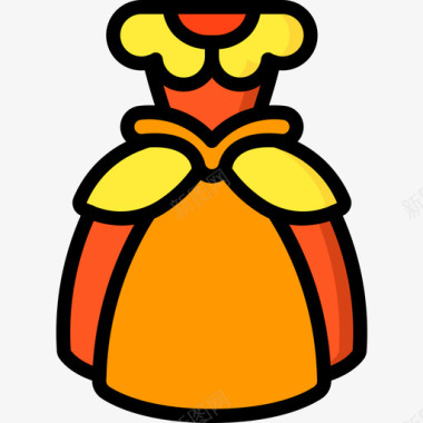 连衣裙公主5线性颜色图标图标