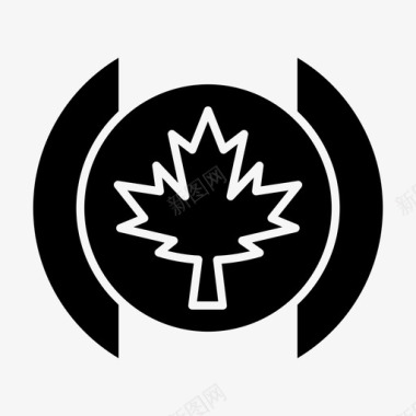 旗帜加拿大实心字形图标图标