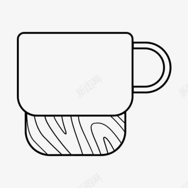 木制杯子咖啡饮料图标图标