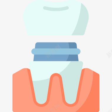 植入式牙医和牙科护理4扁平图标图标