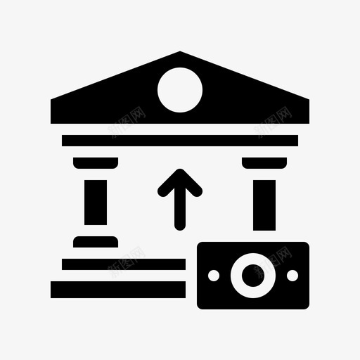 存钱银行大楼银行图标svg_新图网 https://ixintu.com 商业 存钱 金融 银行 银行大楼 银行字形