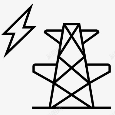 能量极电塔电图标图标