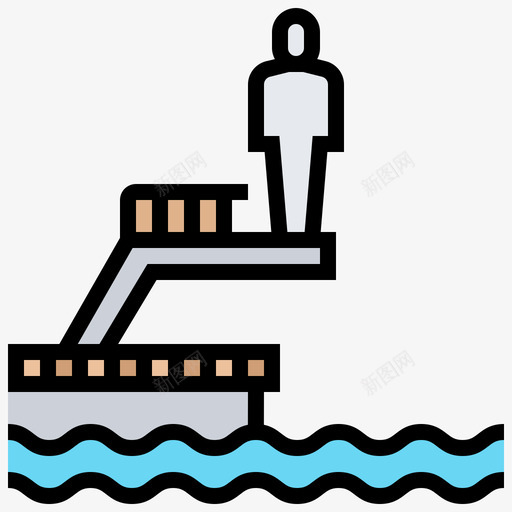 蹦床跳水16线性颜色图标svg_新图网 https://ixintu.com 弹跳床 线性 跳水 蹦床 颜色