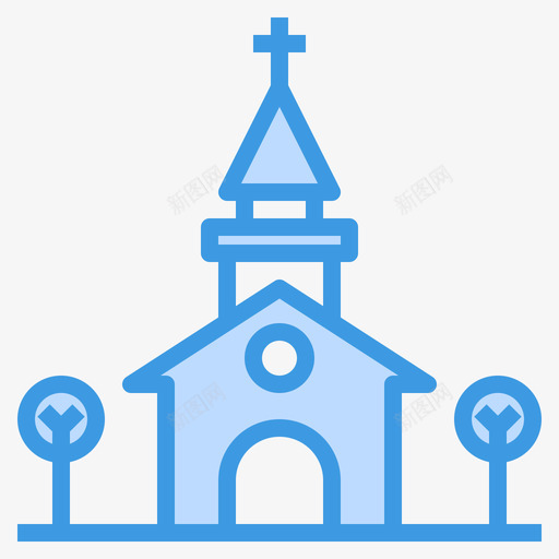教堂城市元素48蓝色图标svg_新图网 https://ixintu.com 元素 城市 教堂 蓝色