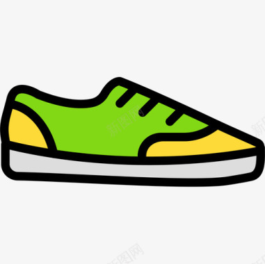 运动鞋时尚4线性颜色图标图标