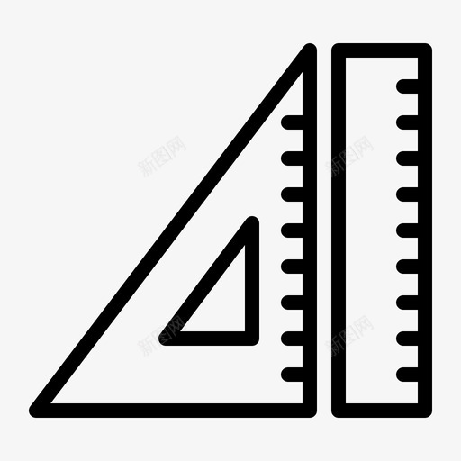 三角尺几何测量图标svg_新图网 https://ixintu.com 三角尺 三角尺轮廓 几何 固定 测量