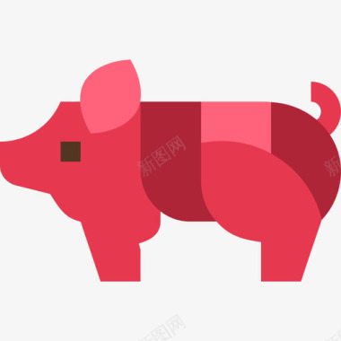 猪肉屠夫5扁平图标图标