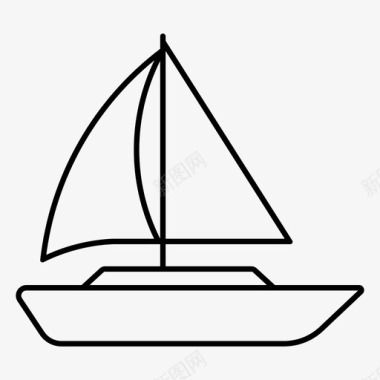 帆船海运运输图标图标