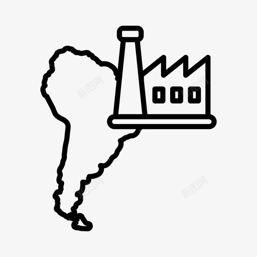 美国工业地理位置南美洲图标svg_新图网 https://ixintu.com 南美洲 地理位置 工业 美国