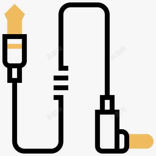 插孔连接器连接器类型5黄色阴影图标svg_新图网 https://ixintu.com 插孔 类型 连接器 阴影 黄色