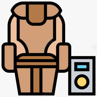 椅子自动售货机4线性颜色图标图标