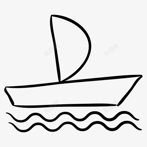 船帆船体育手绘图标svg_新图网 https://ixintu.com 体育 图标 帆船 手绘