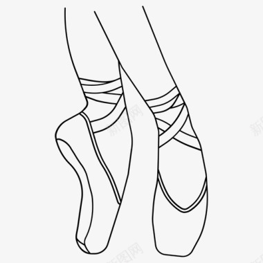 尖头鞋芭蕾舞演员脚趾图标图标